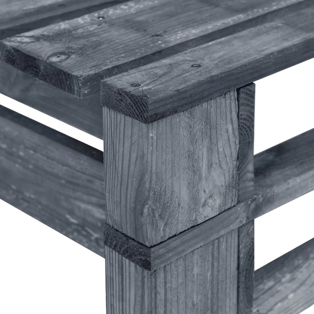 Panca da giardino con pallet in legno grigio