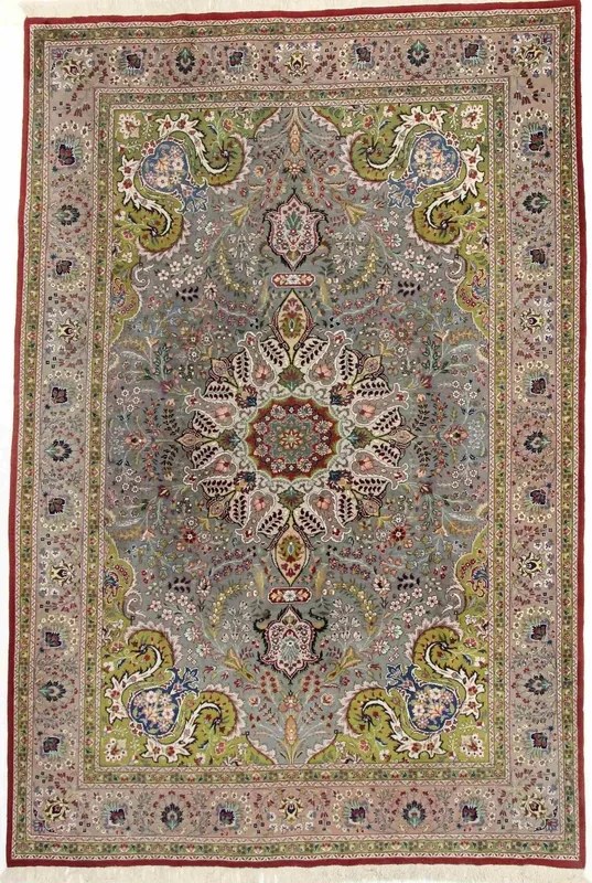 Tabriz Tappeto persiano 300 x 200 Blu (Iran) Annodato A Mano