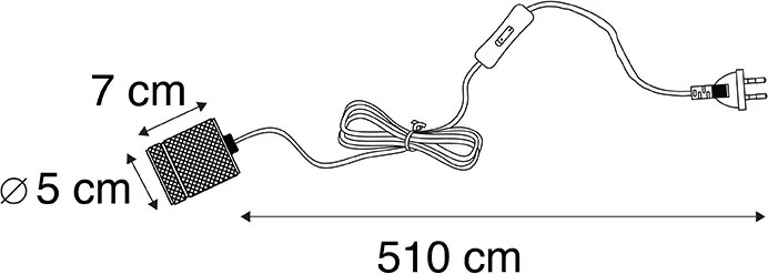 Lampada a sospensione moderna dorata con spina - Cavalux