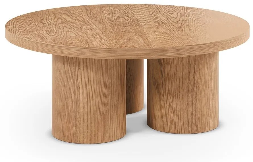 Tavolino da salotto rotondo di colore naturale con effetto rovere ø 100 cm Arancha – MOME