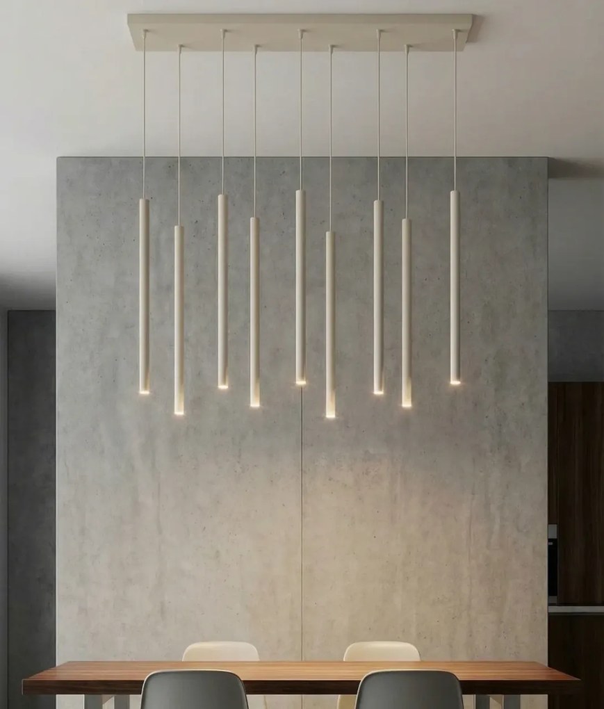 Lampadario a Sospensione in Acciaio SELTER 9 Mokka 9xG9