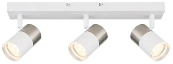 Globo 57851-3 - Faretto BRISBON 3xGU10/25W/230V bianco/cromo