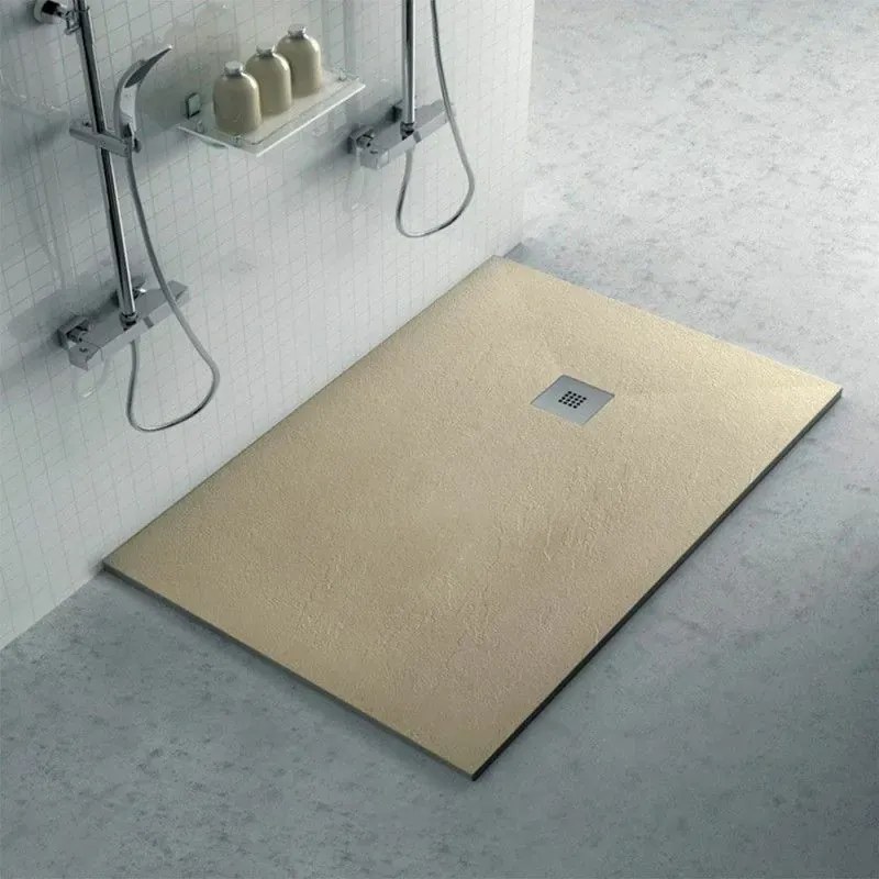 Piatto doccia filo pavimento Karen 70x110 in resina pietra tortora