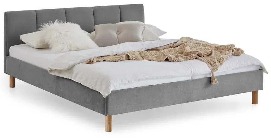 Letto matrimoniale imbottito grigio rete non inclusa 180x200 cm Joker – Meise Möbel