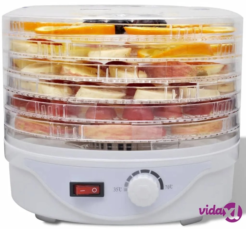 vidaXL Essiccatore Alimentare con 6 Vassoi Impilabili (Rotondo)
