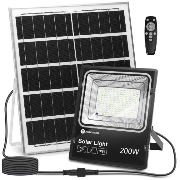 Aigostar - LED Faro solare dimmerabile LED/200W/3,2V IP66 + +TC
