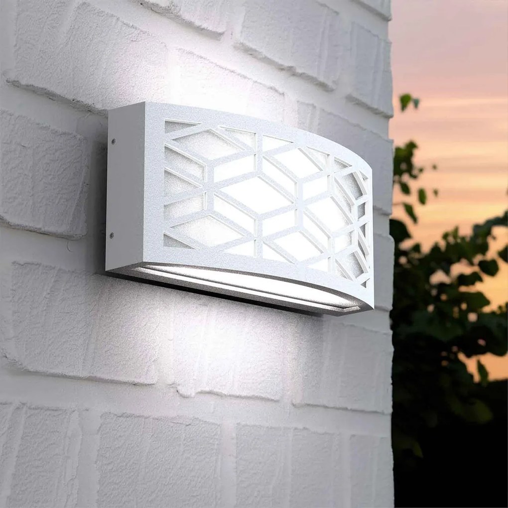 Applique Slim per Esterni con Griglia decorativa IP65 - E27 Bianca