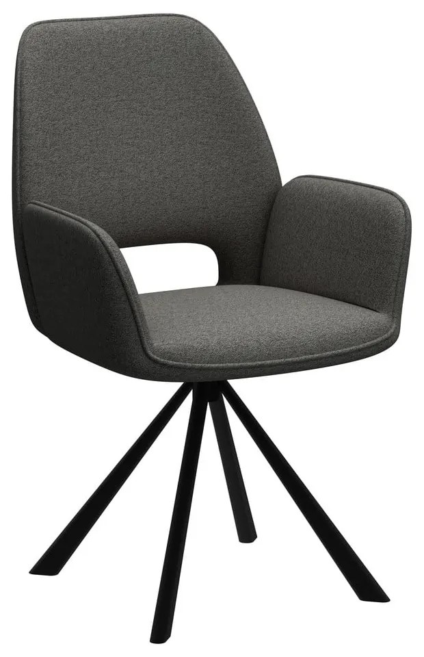 Sedia da pranzo grigio scuro con braccioli Graham – Actona