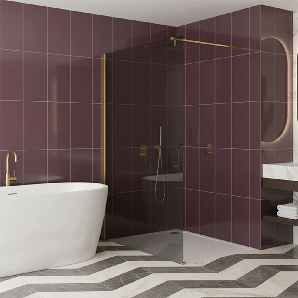 Parete doccia Rea Flexi Grey / Gold 110