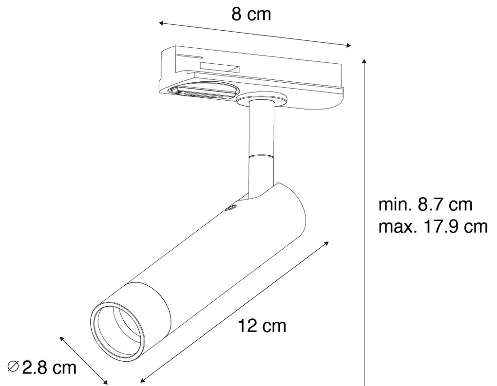 Faretto moderno bianco per sistema a binario monofase - Iconic Ivy