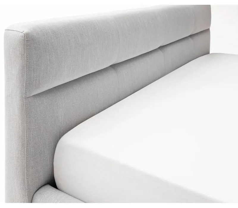 Letto matrimoniale imbottito grigio chiaro con vano contenitore con griglia 160x200 cm Lotte - Meise Möbel