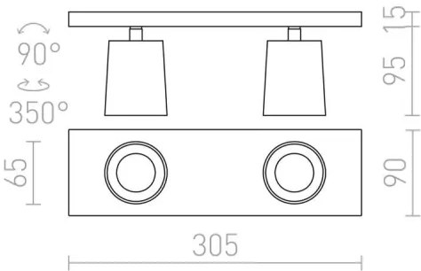 RED - Design Rendl - R12915 - Faretto KENNY 2xGU10/35W/230V