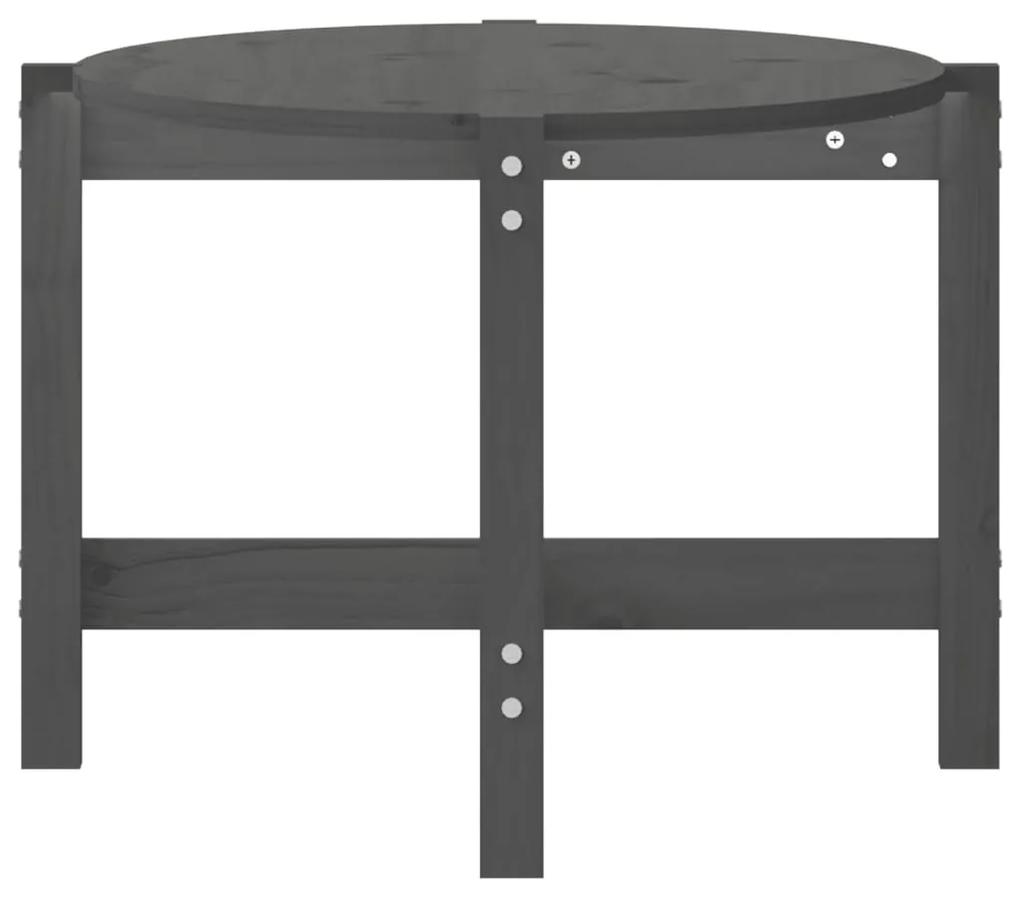 Tavolino da Salotto Grigio 118x63x45 cm Legno Massello di Pino