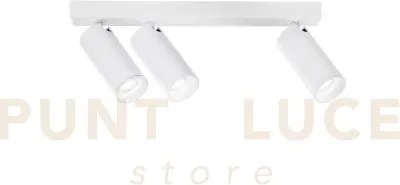 Spot plauto bianco in acciaio e alluminio 3 luci attacco gu10 mini ...