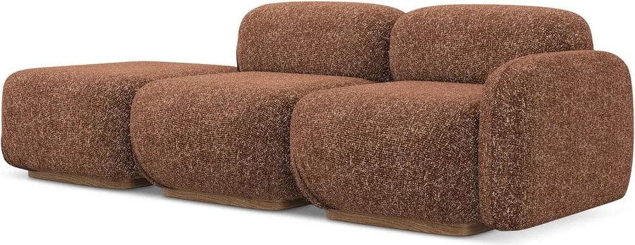 Chaise lounge componibile arancione/marrone (con penisola a destra) Ailani – Makamii