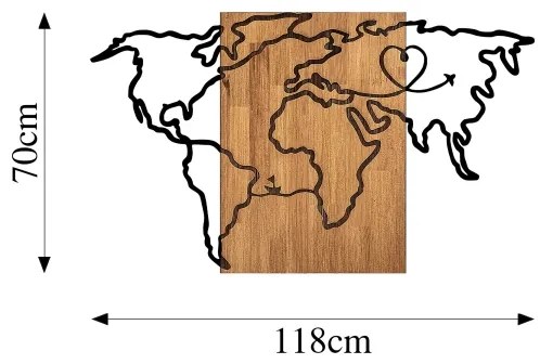 Decorazione da muro 118x70 cm mappa
