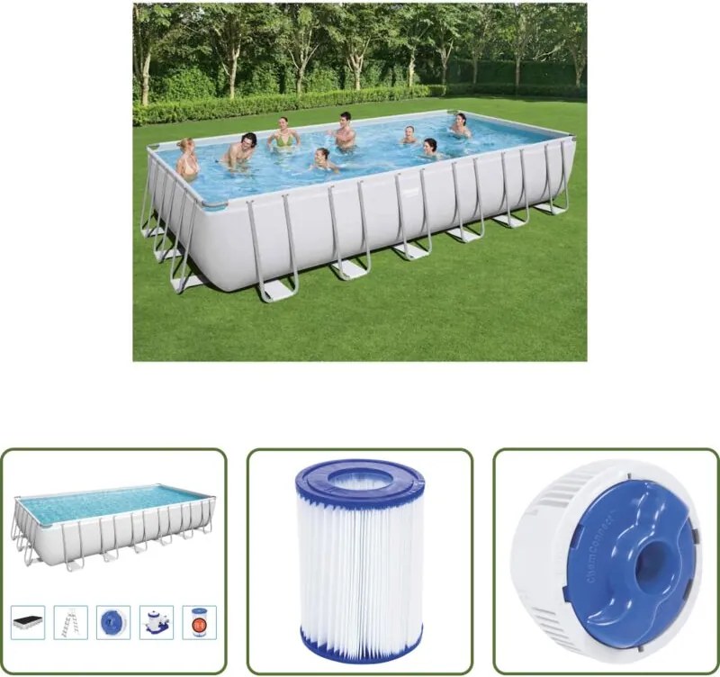 Piscina rettangolare - Bestway Power Steel Piscina Rettangolare 732x366x132 cm
