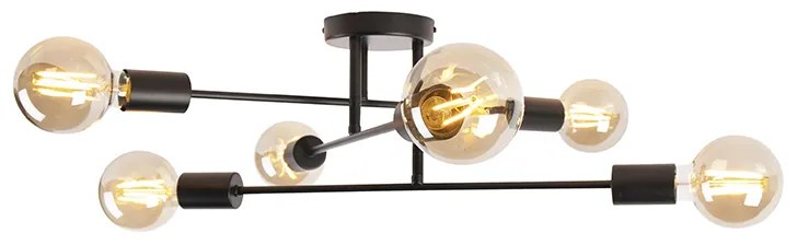 Plafoniera intelligente nera 6 luci incl. Wifi G95 - Sydney