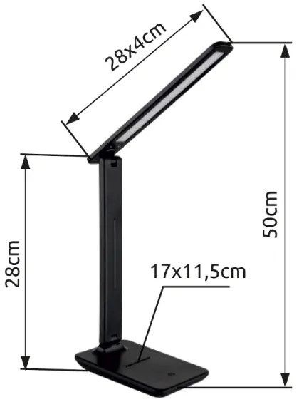 Globo 58439S -LED Lampada da tavolo dimmerabile con funzione Touch BRIGHTON LED/5W/230V nero