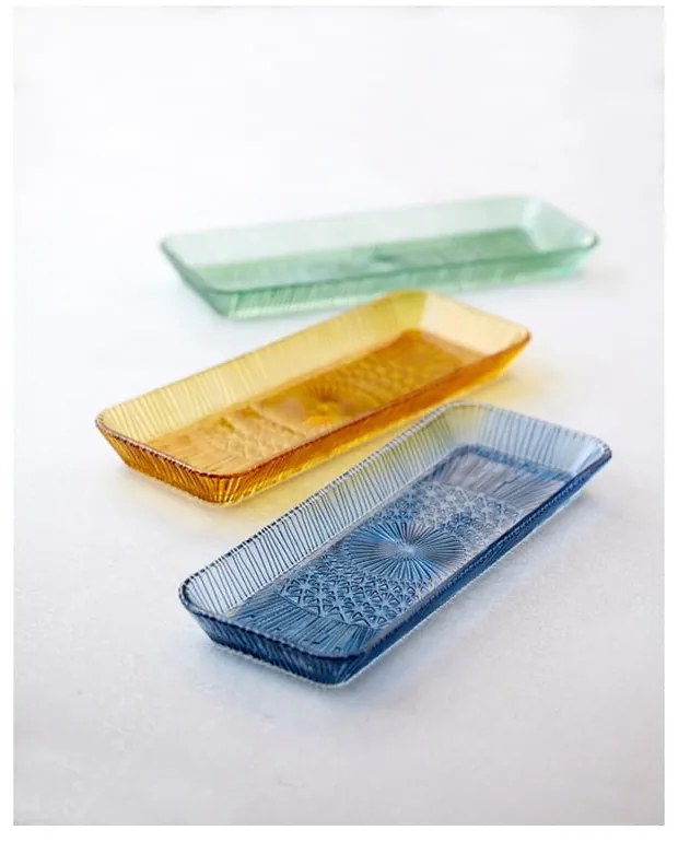 Piatto da portata in vetro arancione 14x38 cm Kusintha - Bitz