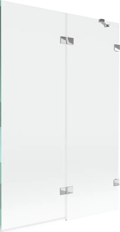 Mexen Lunar paratia per vasca da bagno a 2 ante destra 120 x 150 cm, trasparente, cromo - 897-120-100-01-00-P