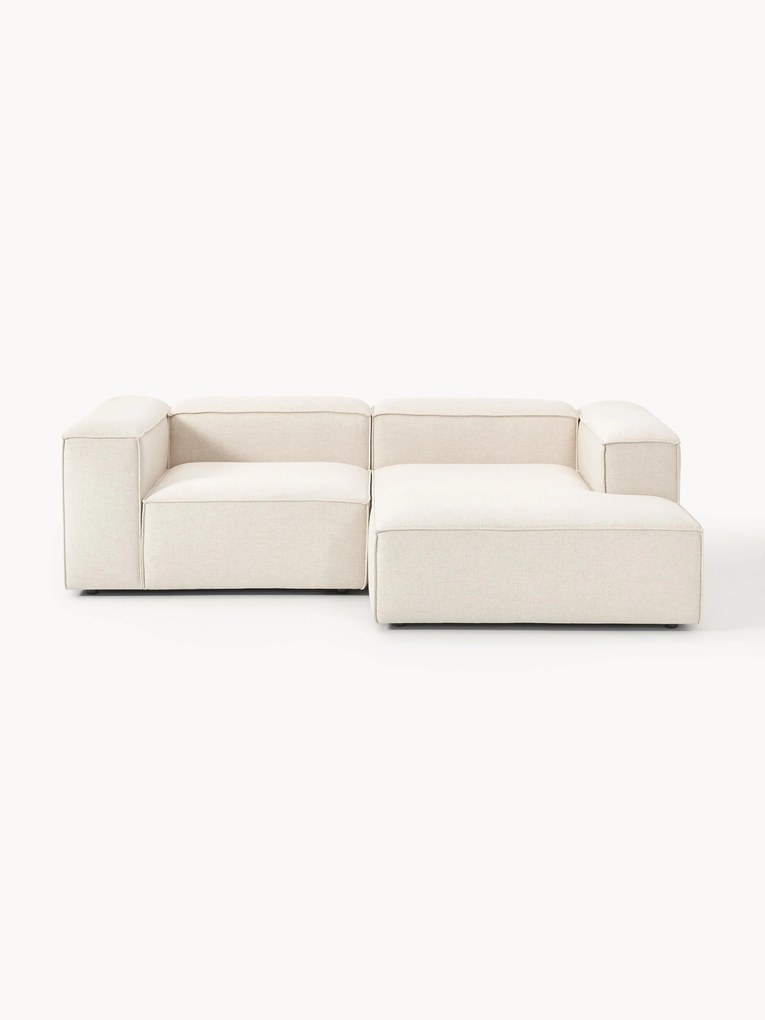 Divano angolare componibile 2 posti in misto lino Lennon