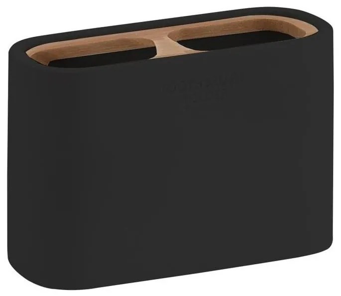 Gedy - Toothbrush supporto NINFEA nero/bambù