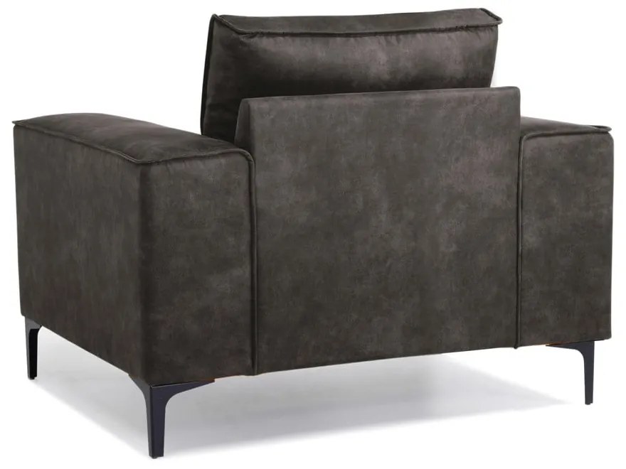 Poltrona in similpelle nera e grigia Copenhagen - Scandic