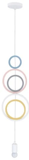 Lampada a sospensione per cameretta HOOPS con cavo 1xE27/20W/230V Ø 19 cm multicolore