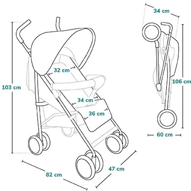 Lionelo - Passeggino golf ELIA, grigio scuro