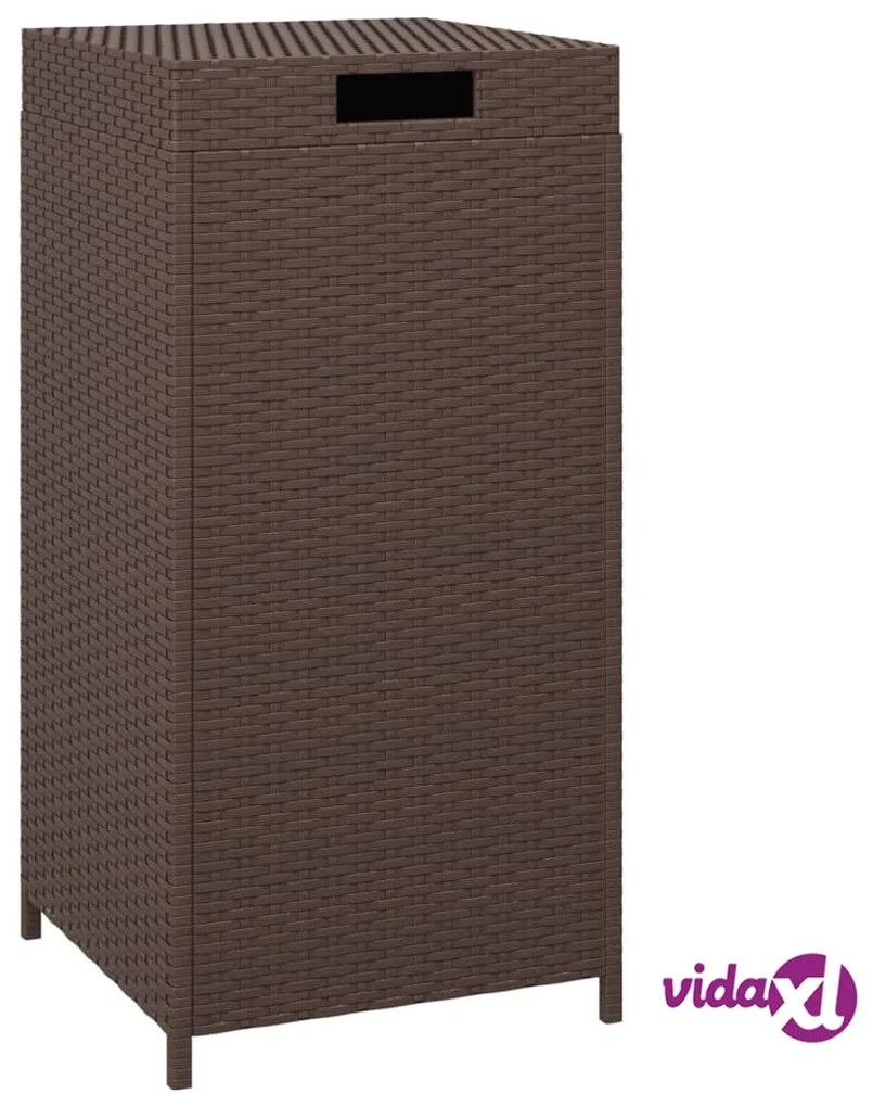 vidaXL Pattumiera Marrone 40x40x80 cm in Polyrattan
