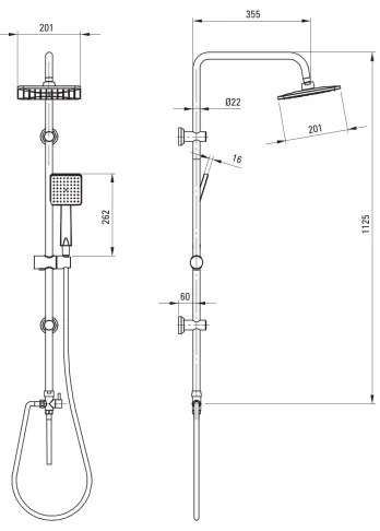 Deante NER_N51K - Set doccia BORO nero