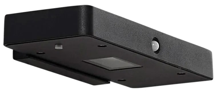 Lucande - Tavon Square LED Cella solare Applique da Parete Dim. w/Sensore Nero Lucande