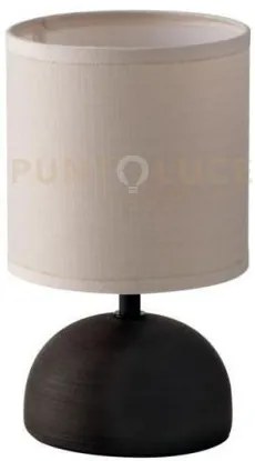 Lumetto furore marrone 1 luce attacco e14 14x24cm in ceramica e par...