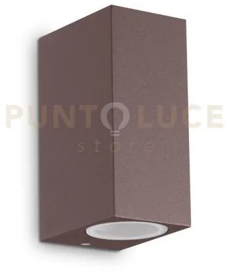 Up applique da esterno doppia emissione ip44 2 luci attacco g9 coffee