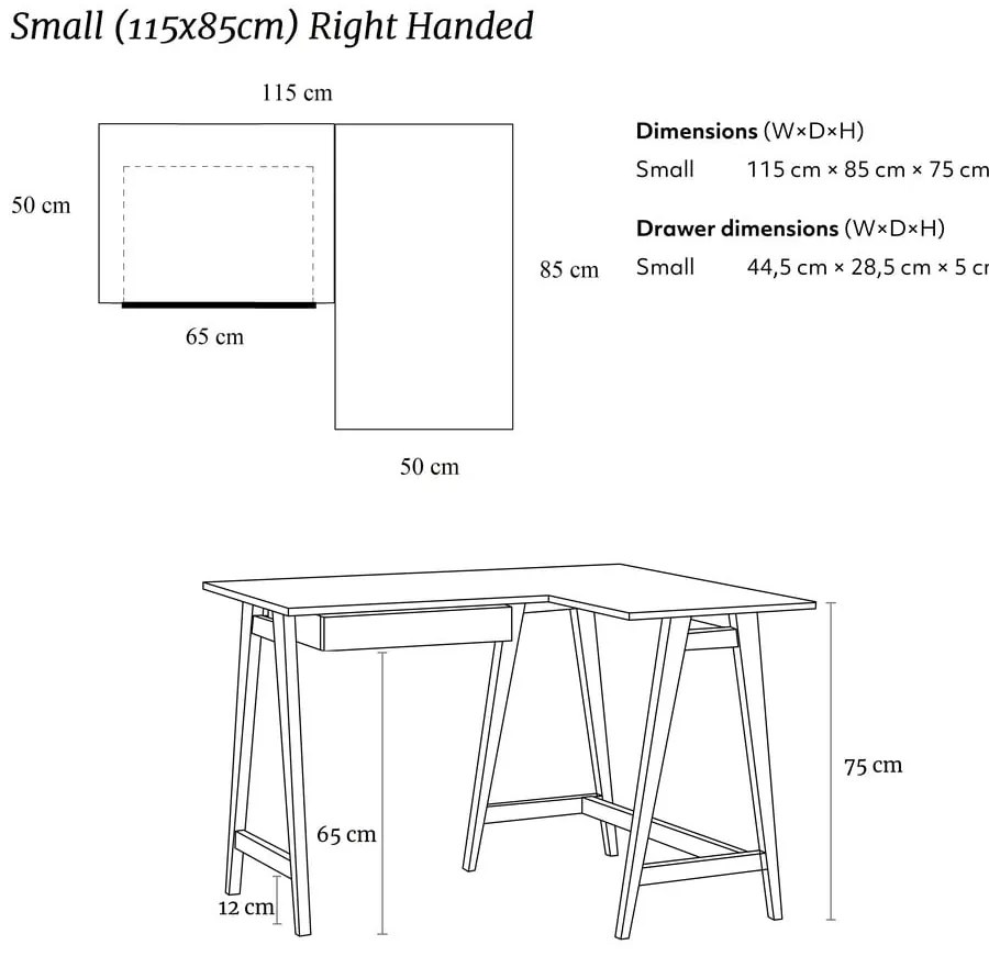 Tavolo da lavoro 85x115 cm Luka - Ragaba