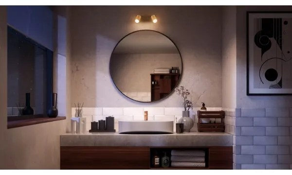 Philips - Luce Spot da bagno IDRIS 2xGU10/5W/230V IP44 nero/oro