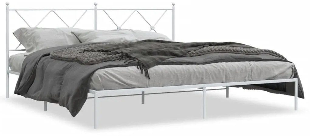 Giroletto Con Testiera Metallo Bianco 183x213 Cm /