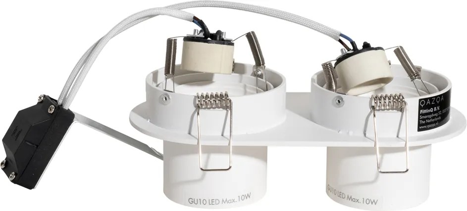 Set di 6 faretti da incasso bianchi a 2 luci GU10 50mm - Installa