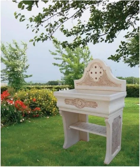 Lavabo Da Giardino In Cemento Decorato mod. L03