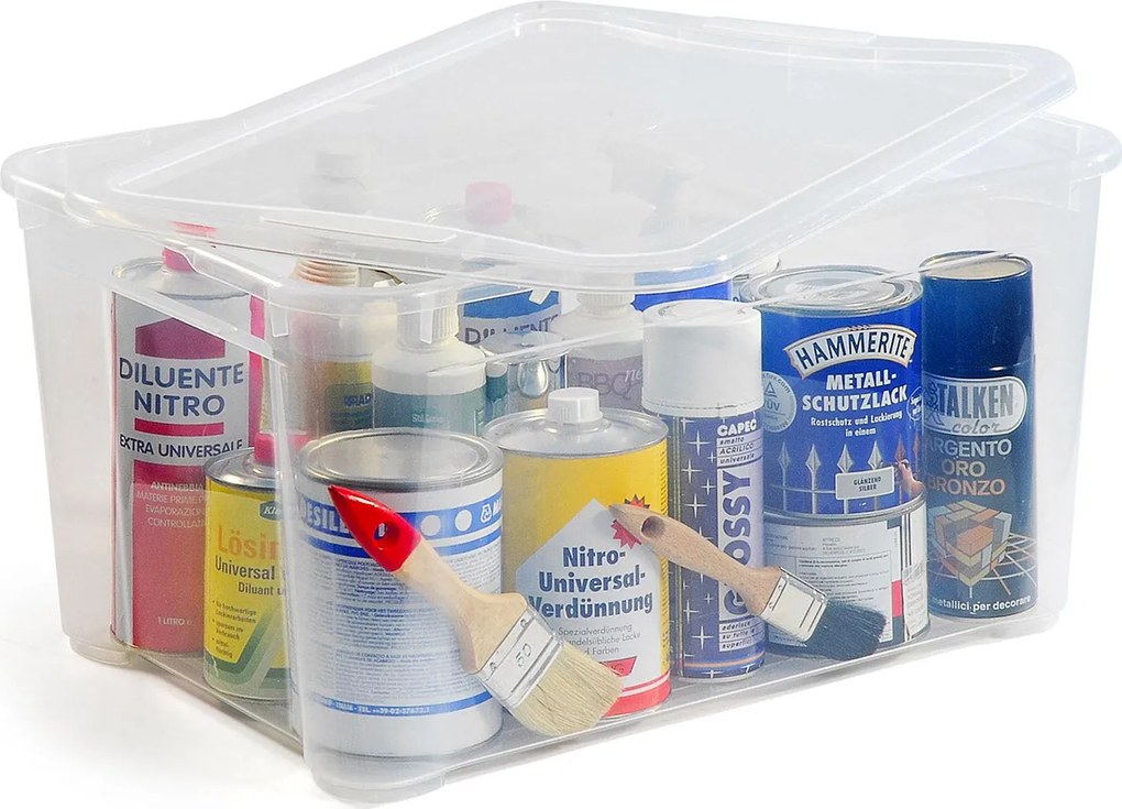 Set 5 Contenitori Rettangolari 55x39x28 cm in Plastica Keter T Box L Trasparente...