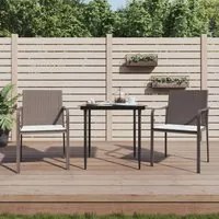 Sedie da Giardino con Cuscini 2pz Marroni 56x59x84cm Polyrattancod mxl 70688