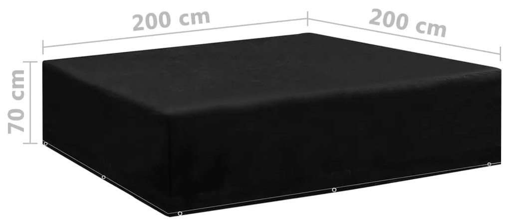 Coperture arredi giardino 2 pz 8 occhielli 200x200x70 cm