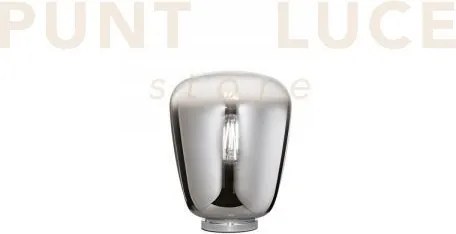 Lume smoke cromo 1 luce attacco e27 19,7x25cm in vetro soffiato