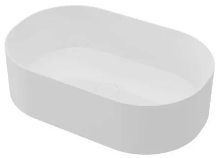 Lavabo Da appoggio Ovale In Ceramica 55x38x14 Cm Bianco Lucido