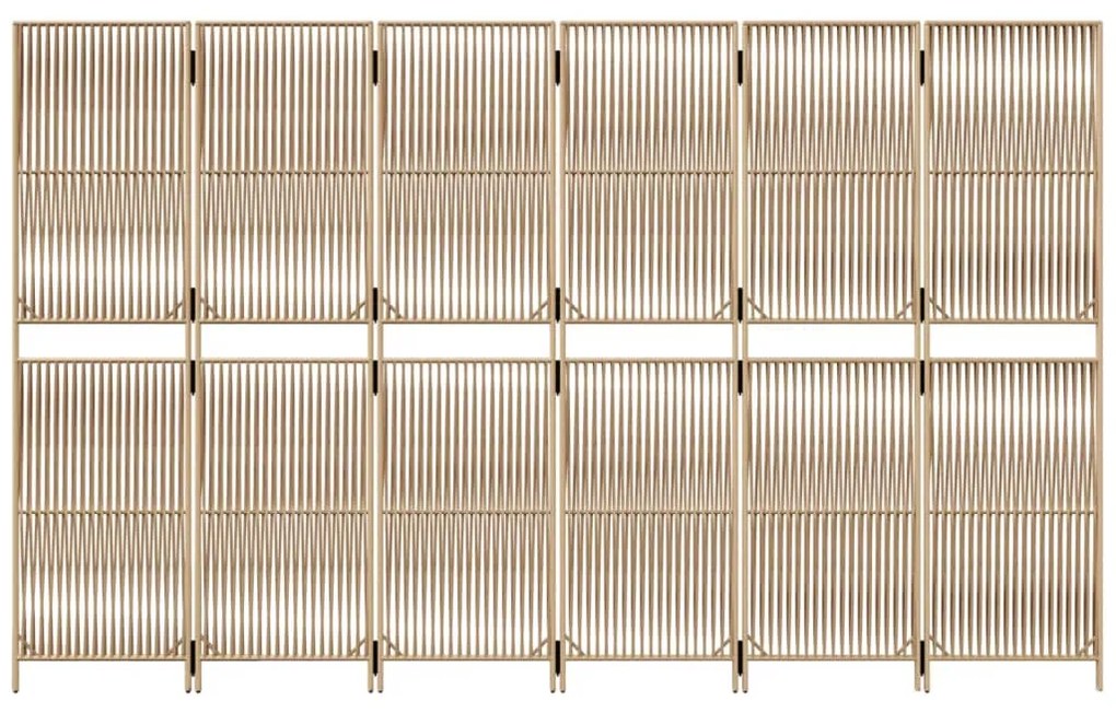 Divisorio per ambienti a 6 pannelli beige in polyrattan