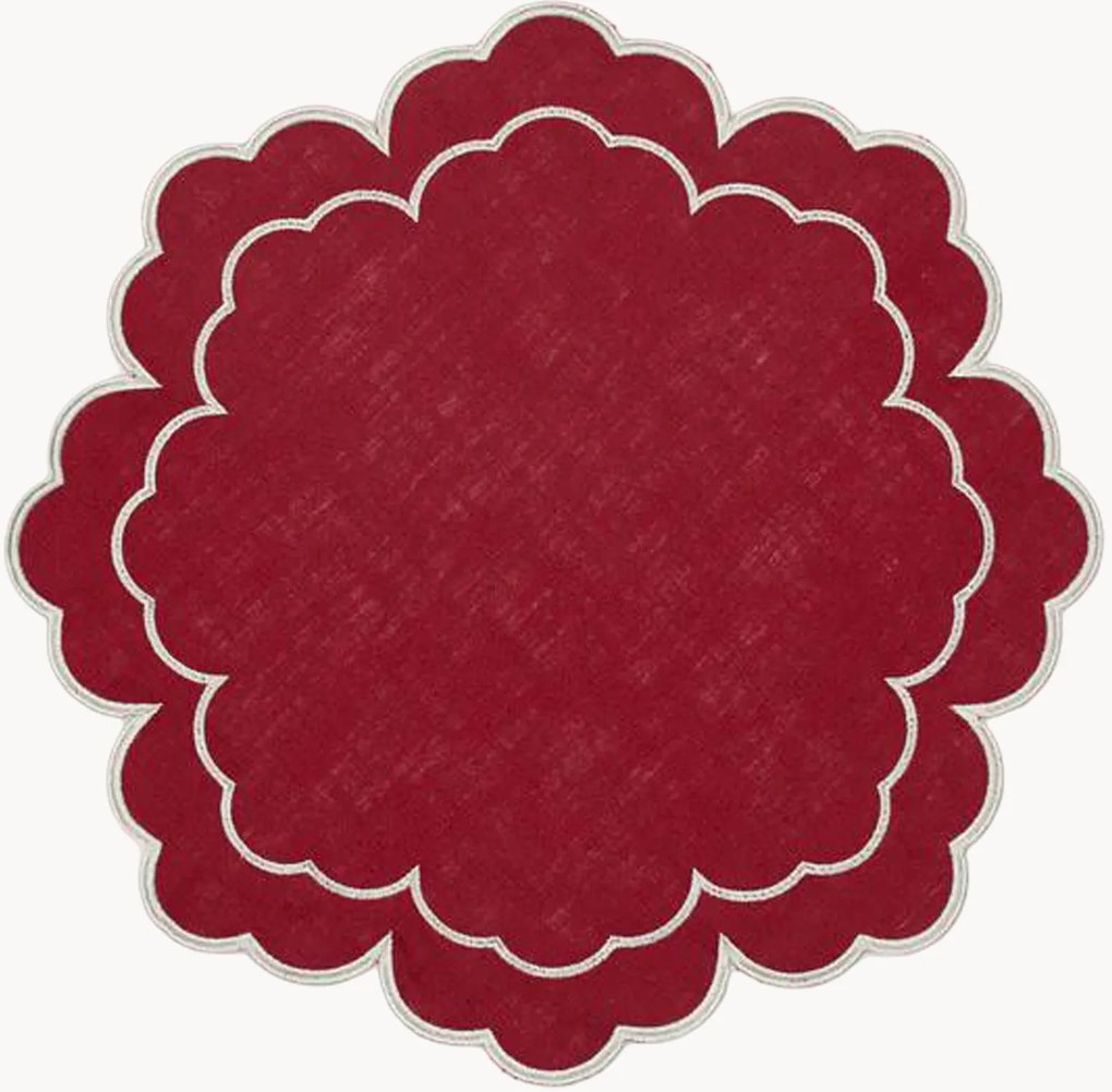 Tovaglietta americana a forma di fiore con bordo ricamato Íris