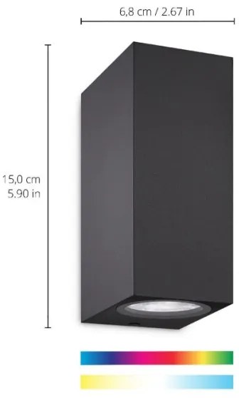 WiZ -LED RGBW Applique dimmerabile UP&DOWN 2xGU10/4,7W/230V Wi-Fi CRI 90 nero