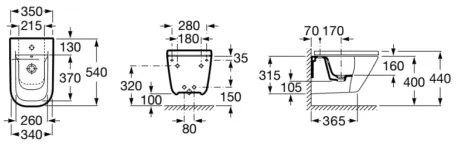 Roca A357475000 - Bidet sospeso GAP in ceramica, bianco