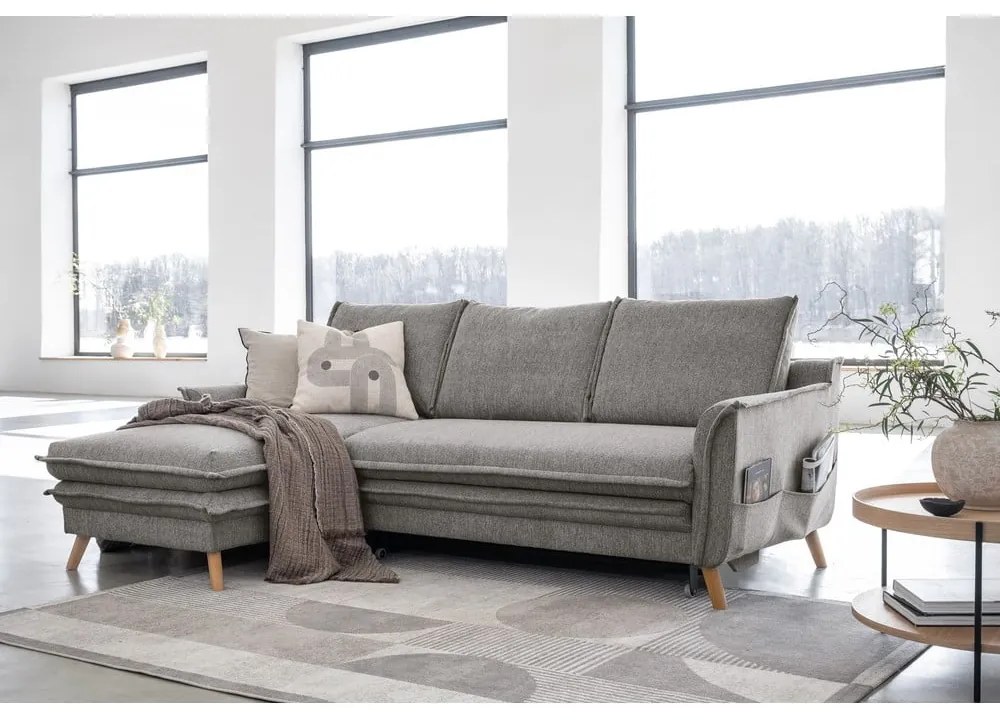Divano letto angolare grigio (angolo sinistro) Charming Charlie - Miuform